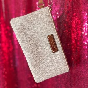 Michael Kors Tan Wristlet Clutch